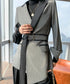 Contrast Lapel Sharp Tailored Jacket